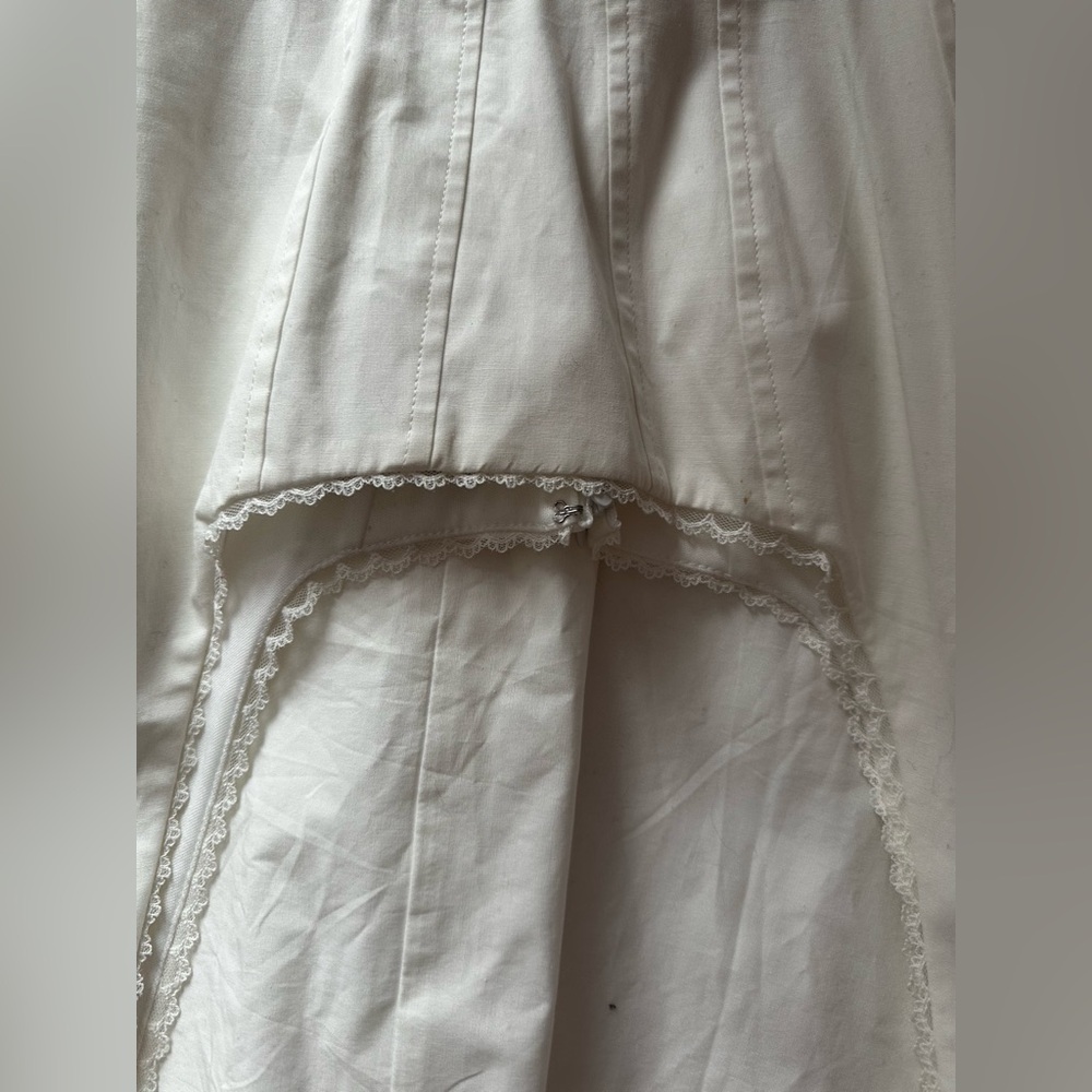 WAYF White Lace Trim Corset Bodice Midi Dress Romantic Fit & Flare XS - Picture 3 of 14